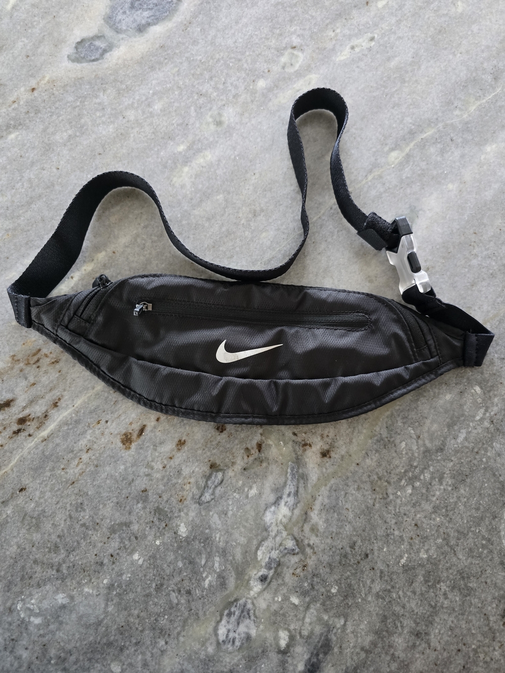 Nike Black Belt Bag with White Swoosh